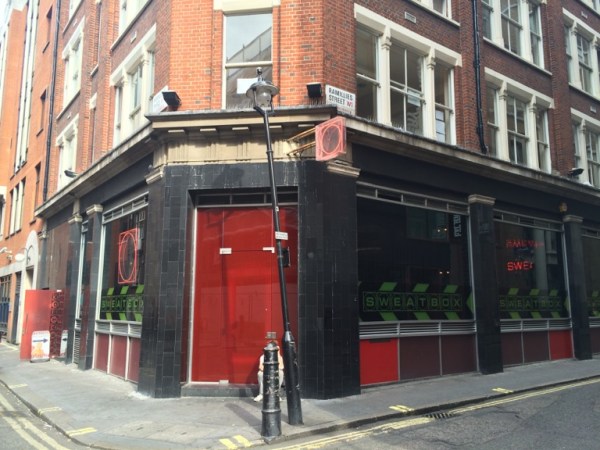 The outside of Sweatbox Soho